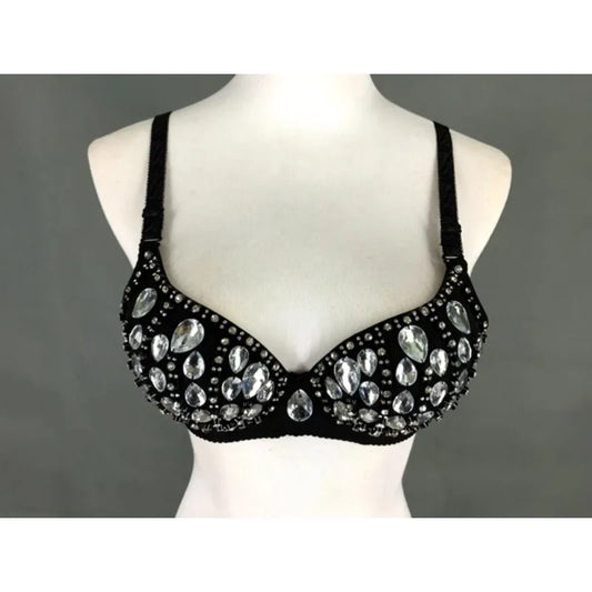 The Stardust A-Lister – Sparkling Handmade Rhinestone DJ & Singer Performance Bra Top
