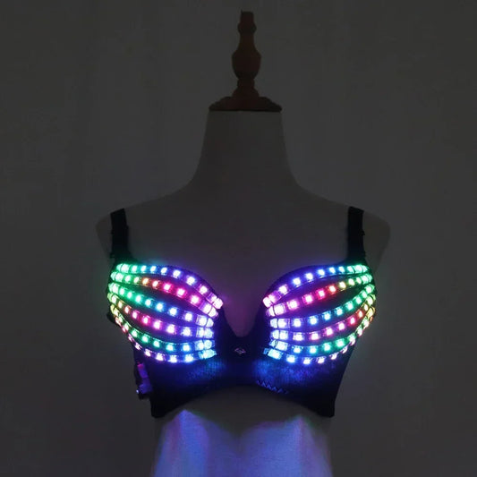 Full Color Pixel LED Luminous Bra & Stage Performance Costume Top