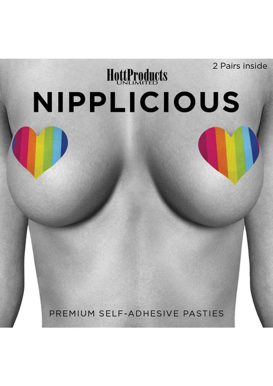 Nipplicious Rainbow Heart Self-Adhesive Nipple Pasties 2 Pairs