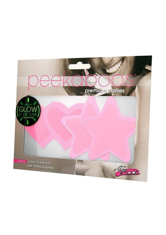 Peekaboos Glow in the Dark Hearts And Stars Pasties