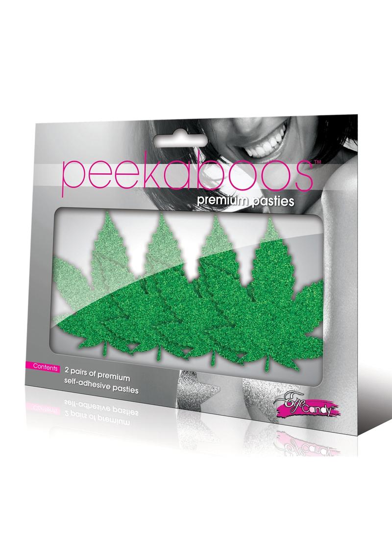 Peekaboos Mary Jane Premium Pasties Green Glitter Nipple Covers