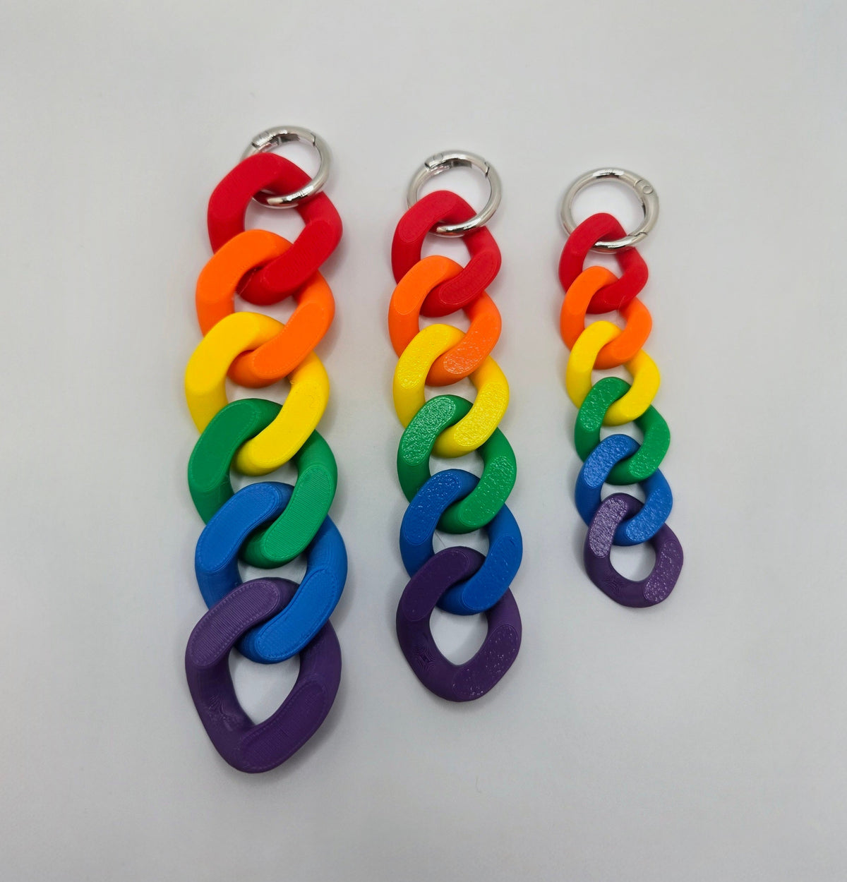 Custom Pride Rainbow Cuban Chain Keychains – Colorful Chunky Link Fidget Charm