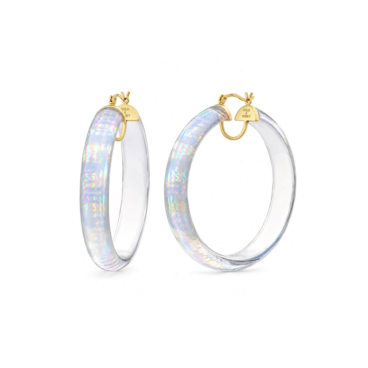 Large Rave Lucite Hoop Earrings