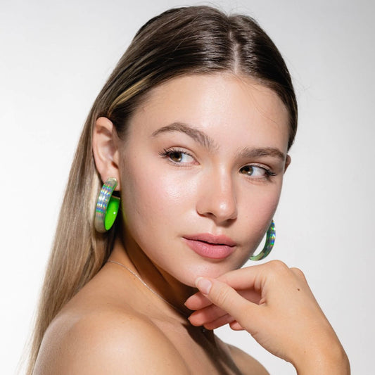 Rave Lucite Hoop Earrings