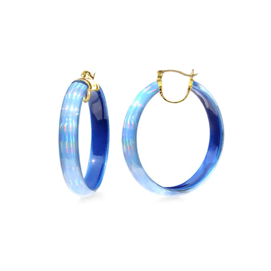 Large Rave Lucite Hoop Earrings