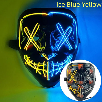 Neon LED Purge Mask | Light-Up Masquerade Party Accessory