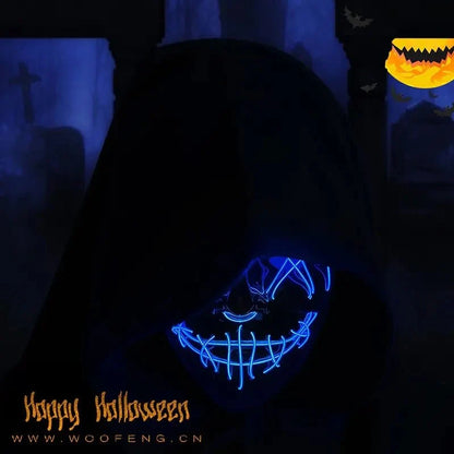 Neon LED Purge Mask | Light-Up Masquerade Party Accessory