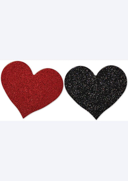 Nipplicious Heart Shape Pasties Premium Self-Adhesive Red and Black