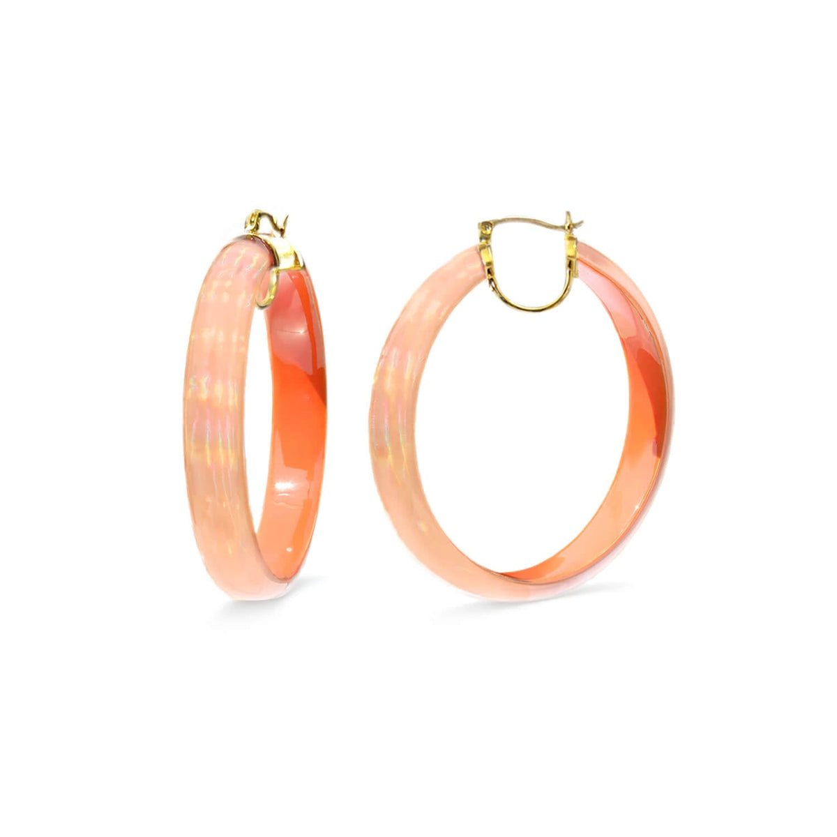 Large Rave Lucite Hoop Earrings