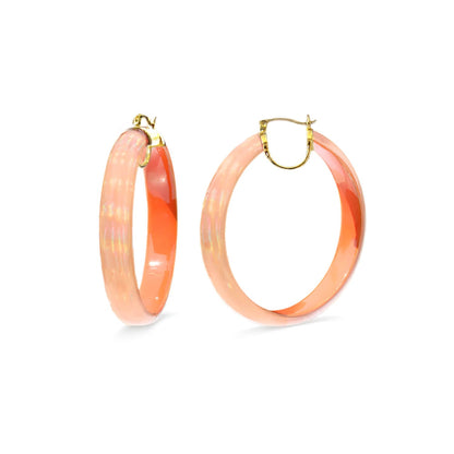 Large Rave Lucite Hoop Earrings