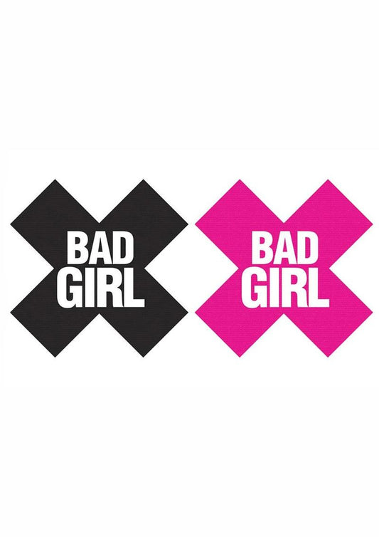 Peekaboos Bad Girl Premium Pasties Black And Pink Self-Adhesive