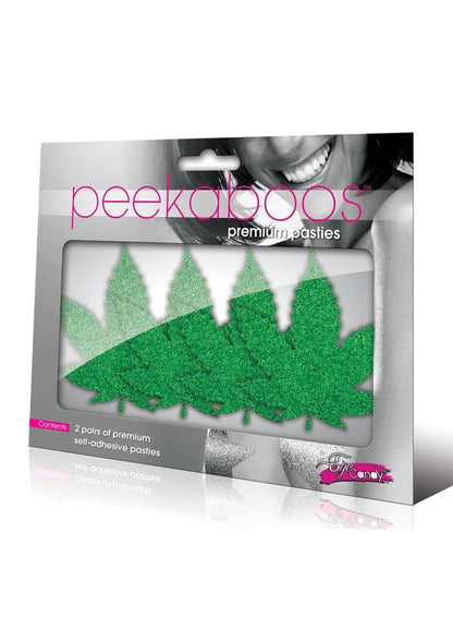 Peekaboos Mary Jane Premium Pasties Green Glitter Nipple Covers