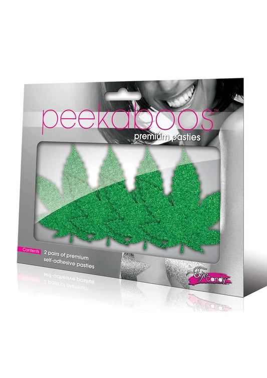 Peekaboos Mary Jane Premium Pasties Green Glitter Nipple Covers