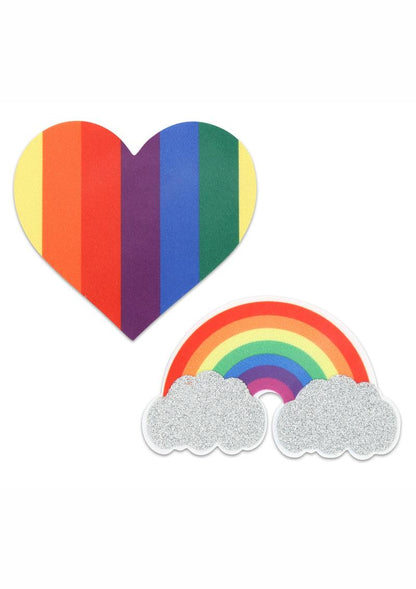Peekaboos Pride Rainbow Pasties Glitter Hearts Nipple Covers