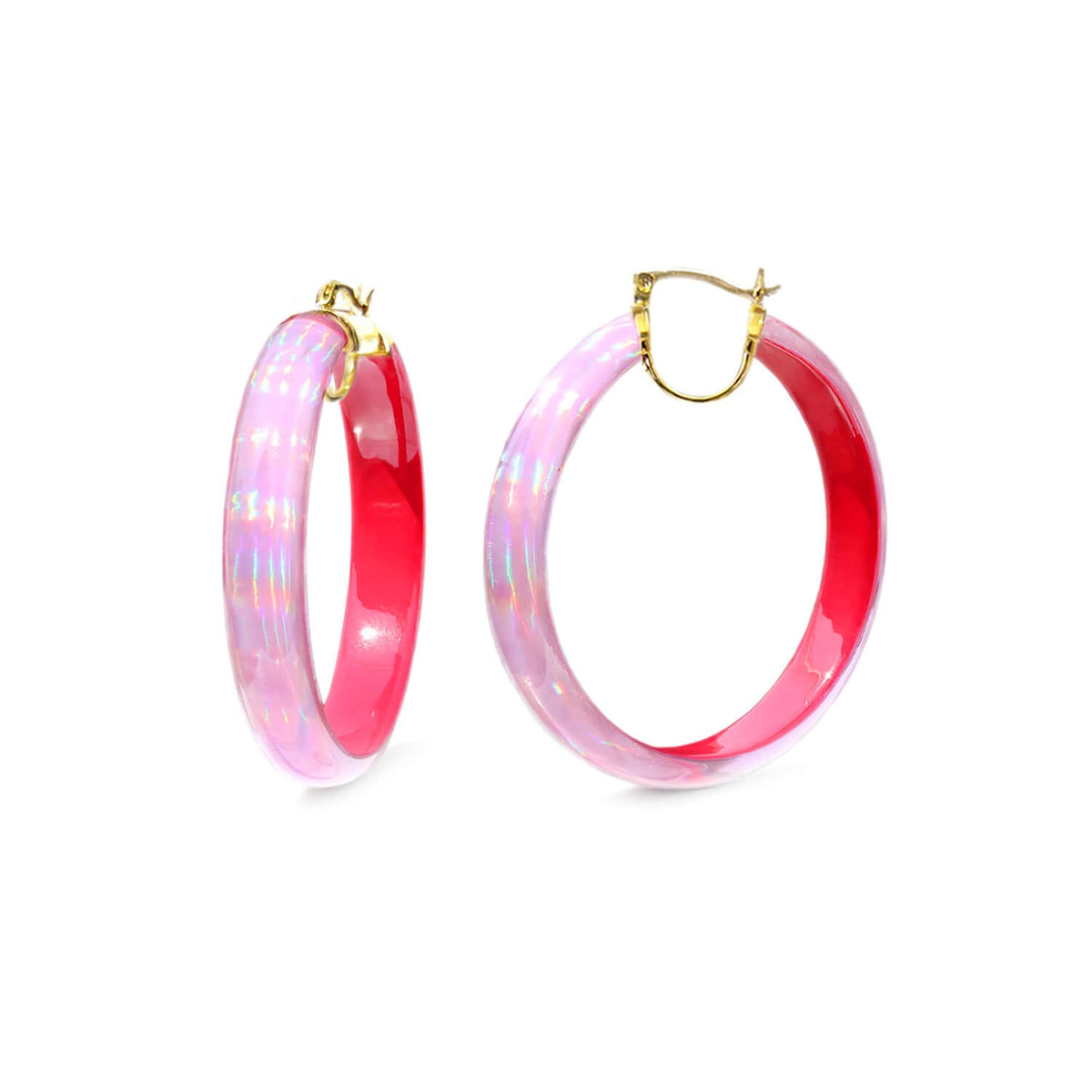 Large Rave Lucite Hoop Earrings
