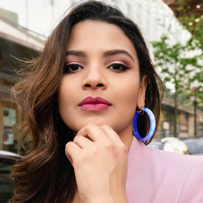 Large Rave Lucite Hoop Earrings